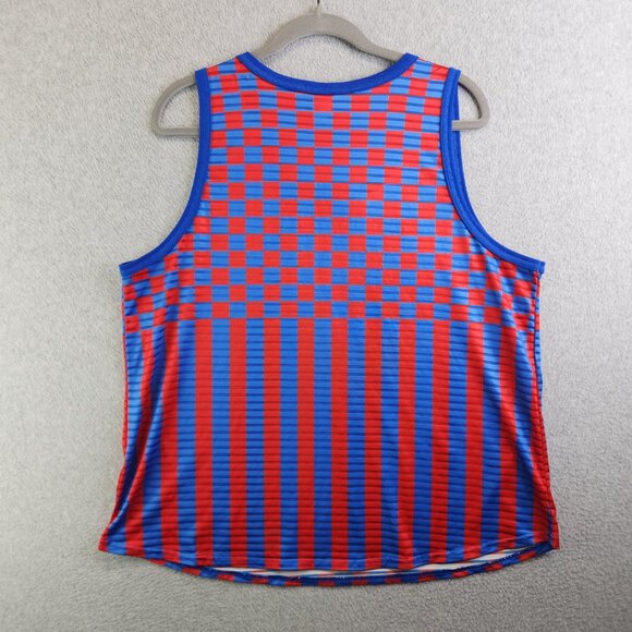 Zumba Top Womens XL Blue Red Jersey Tank Dance League Fitness Aerobics American - Picture 3 of 9